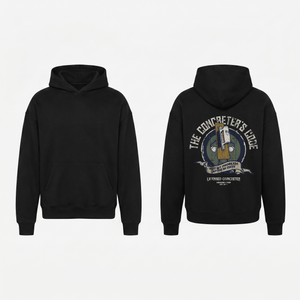 The Concreter's Code Hoodie in Black - oversized concreter hoodie, front and back print