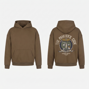 The Painter's Code Hoodie in Brown - oversized painter hoodie, front and back print